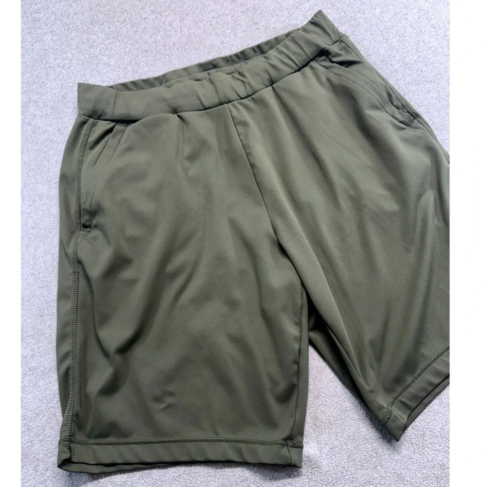 32 Degrees Cool Shorts Mens L Olive Green Stretch Performance Athletic Outdoor